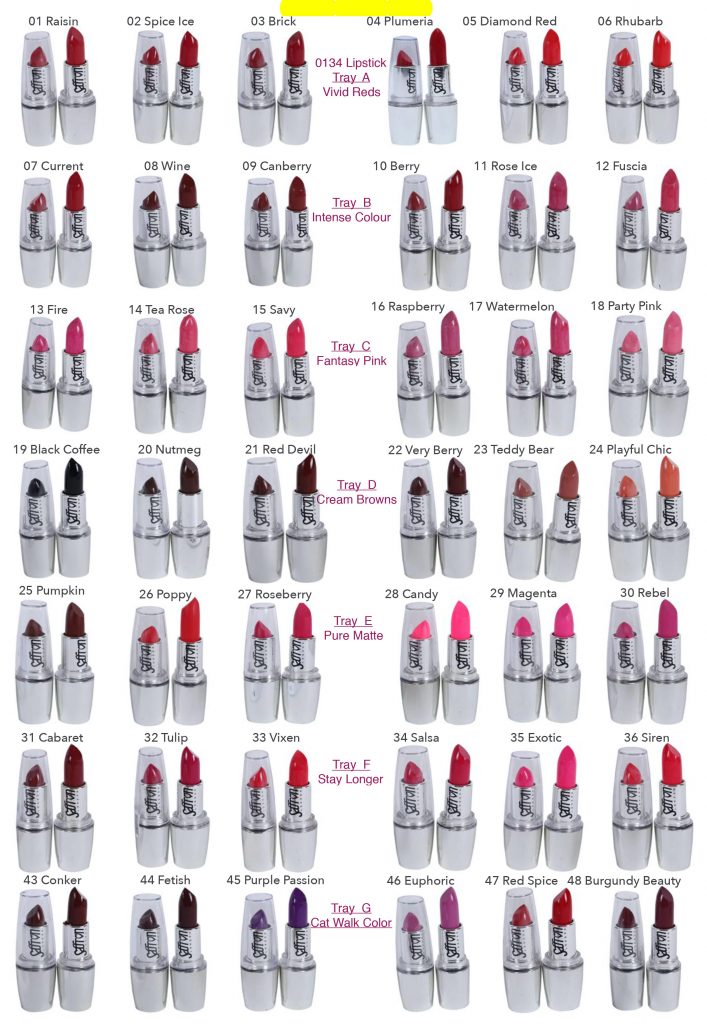 Lipstick #0134 Colour Chart
